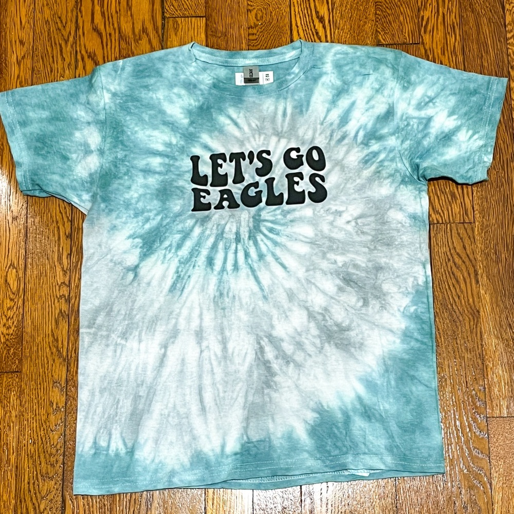 NWOT Let's Go Eagles Tie-Dye Kids Shirt